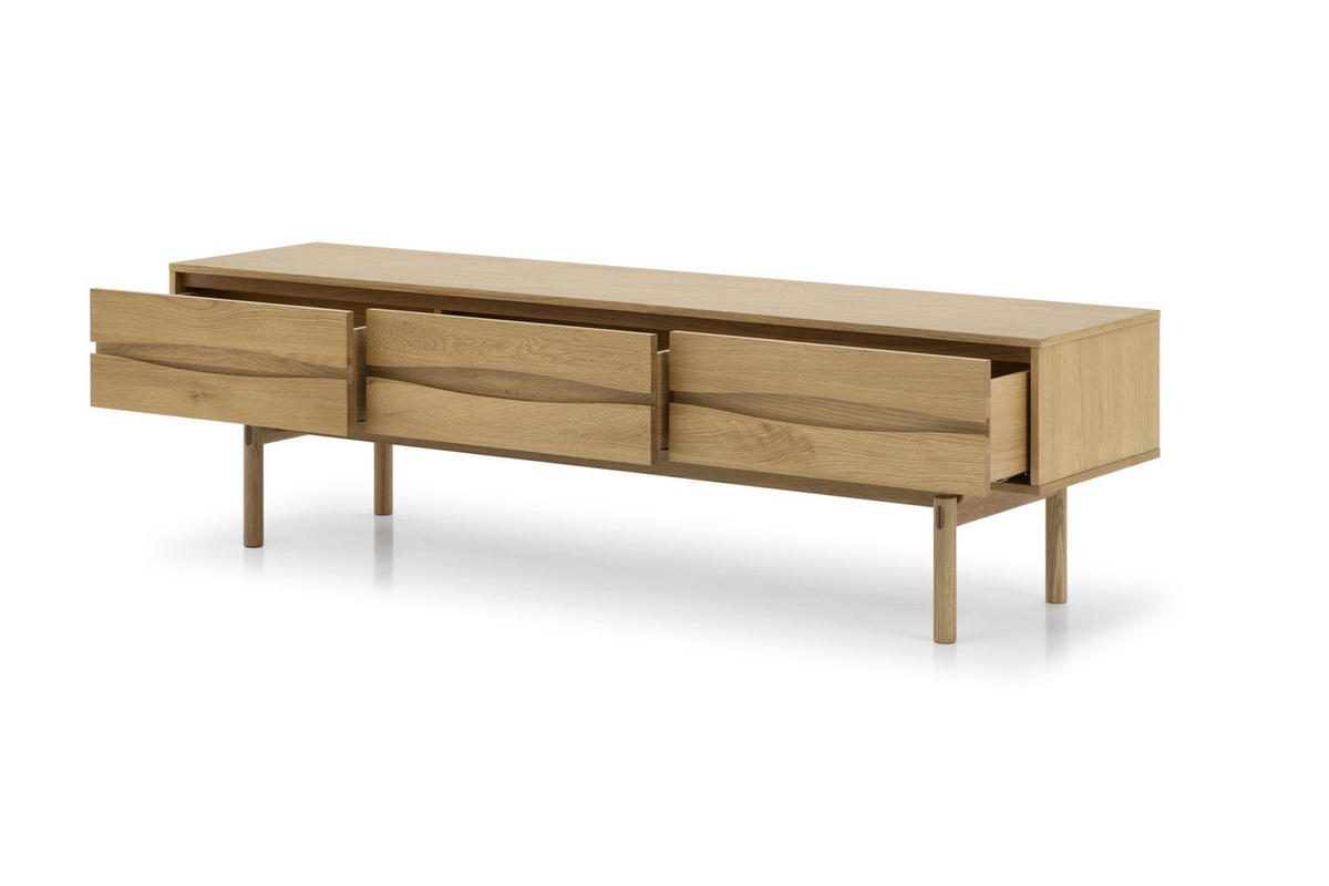 TV-MÖBEL Celeste, Natur Massiveiche - Beige, Holz (45/53/186cm) - WOODEK