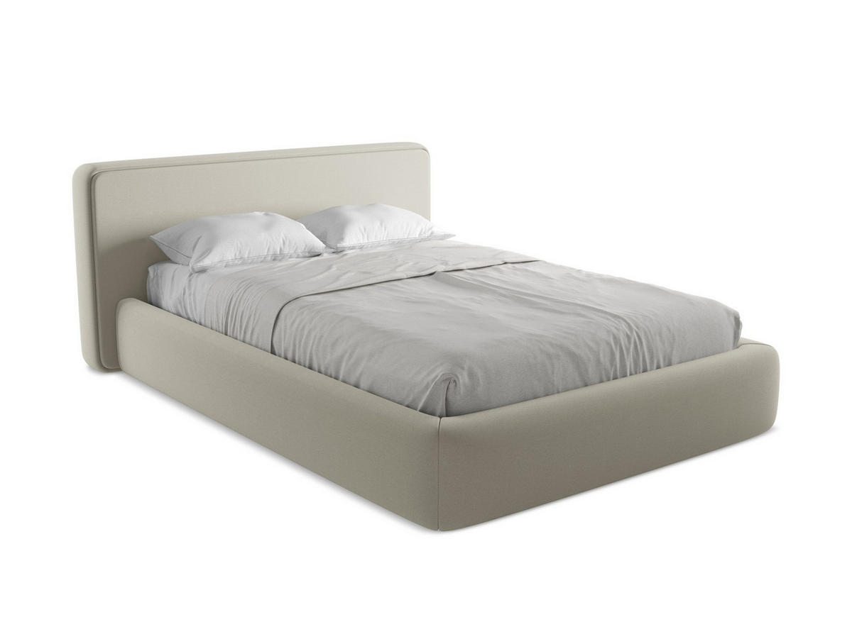 POLSTERBETT mit Bettkasten und Lattenrost 180x225 Beige - Beige/Creme, Kunststoff/Textil (140/200cm) - Makamii