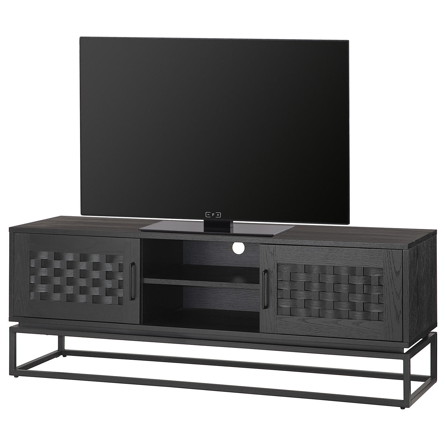 TV-LOWBOARD - Holzwerkstoff / Metall - Schwarz, Holzwerkstoff/Metall (150/55/40cm) - home24