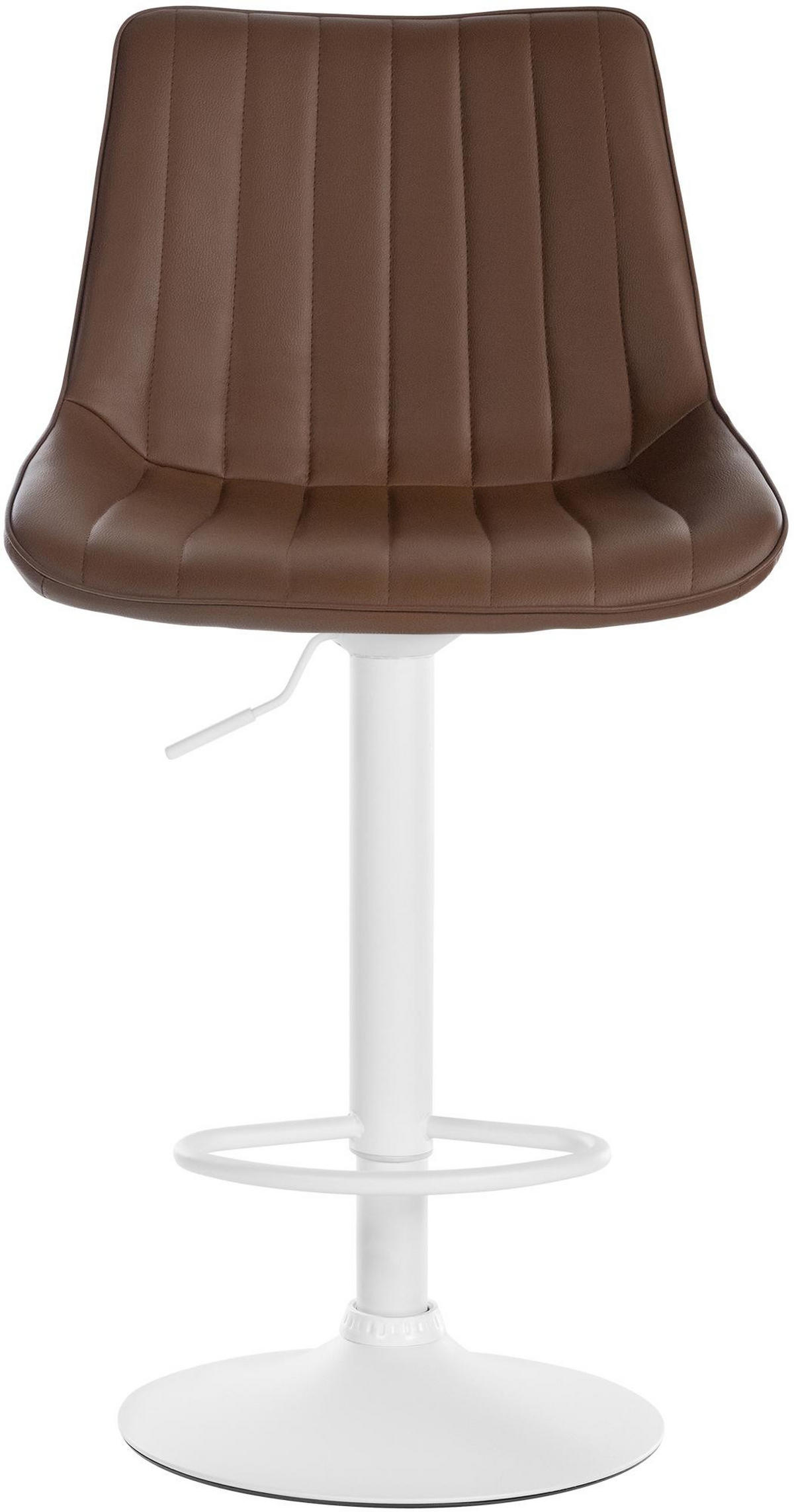 BARHOCKER RIO Braun Kunstleder Weiß - Braun, Leder/Metall (49.5/91/50cm) - DELUKE