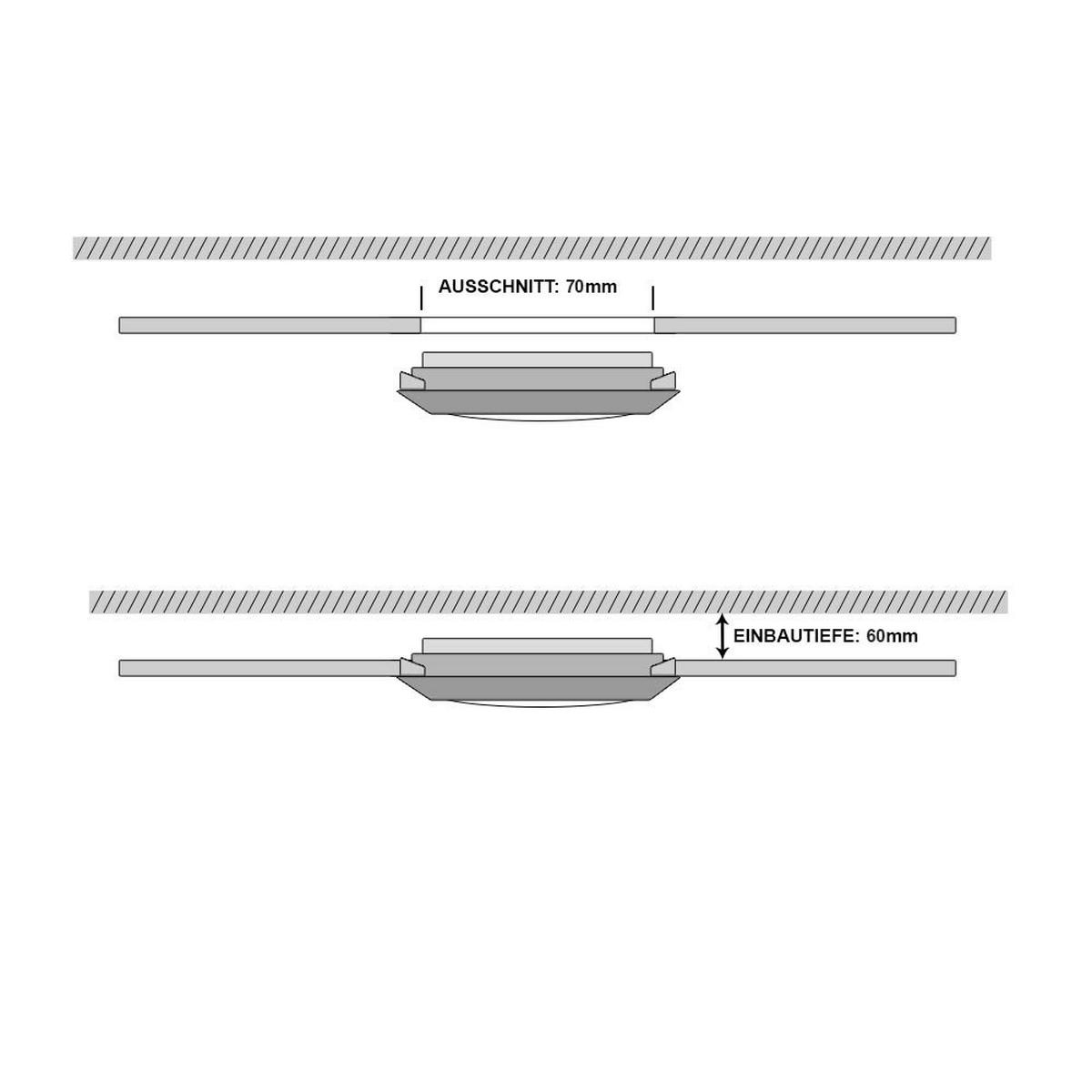 LED EINBAULEUCHTE Metall Weiß Rund - Weiß, Glas (8/6/8cm)
