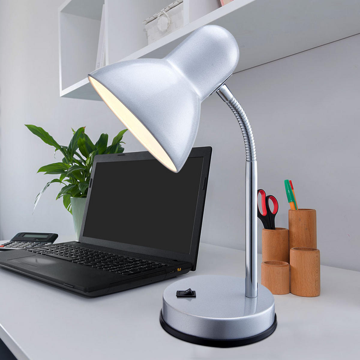 TISCHLEUCHTE BASIC Metall Silber - Silberfarben, Metall (21.5/21.5/33cm) - Globo Lighting