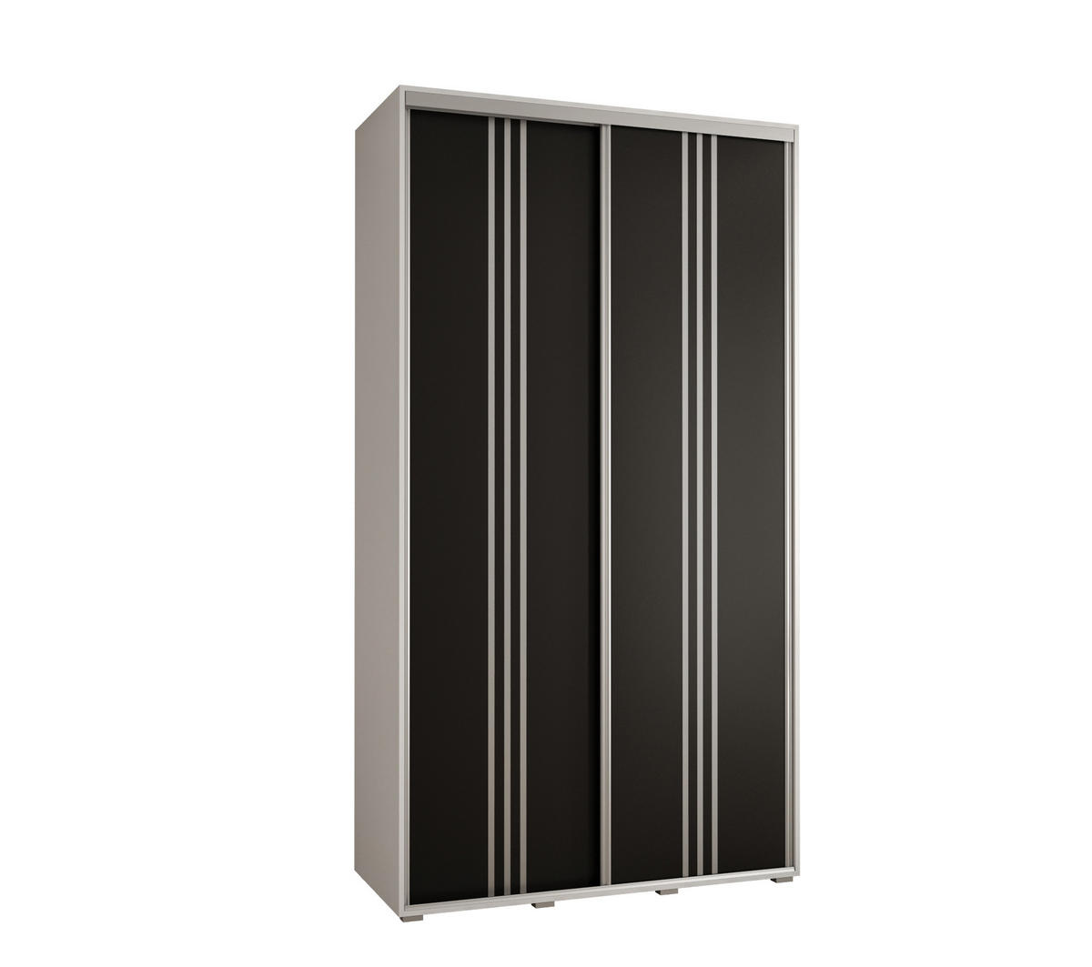 SCHWEBETÜRENSCHRANK 235,2/140/60 2-türig - Silberfarben/Schwarz, Holz/Metall (140/235/60cm) - Abiks Möbel