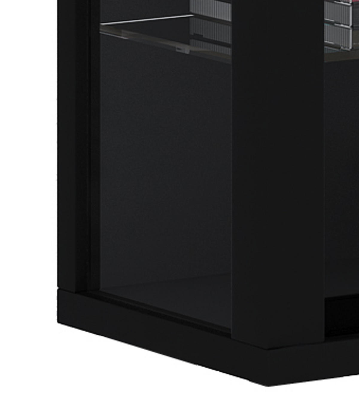 VITRINENSCHRANK Schwarz - Schwarz, Holzwerkstoff (59/90/18cm) - ebuy24