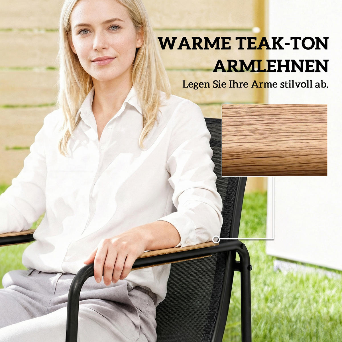 GARTENMÖBEL-SET Schwarz 150.0/80.0/73.0cm - Schwarz, Metall