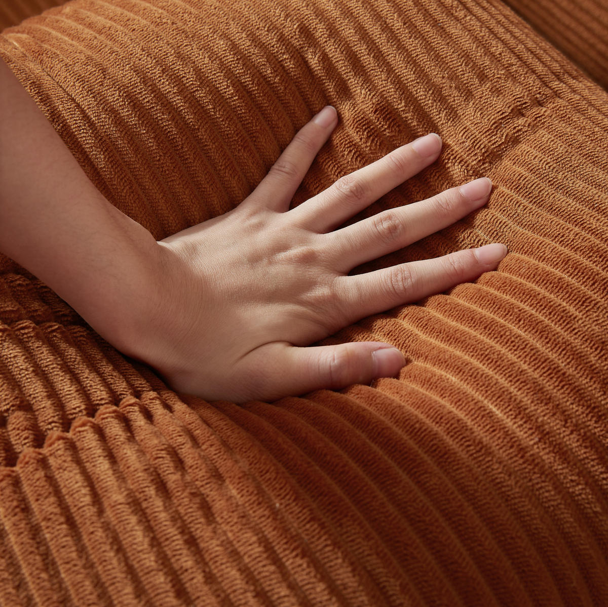 SOFA mit Schlaffunktion Velours Terracotta - Terracotta, Kunststoff (89/59/195cm) - Meubliv