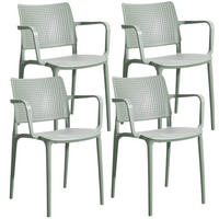 GARTENSTÜHLE 4-tlg., Salbeigrün - Hellgrün, Textil (42/80/55cm) - Oviala