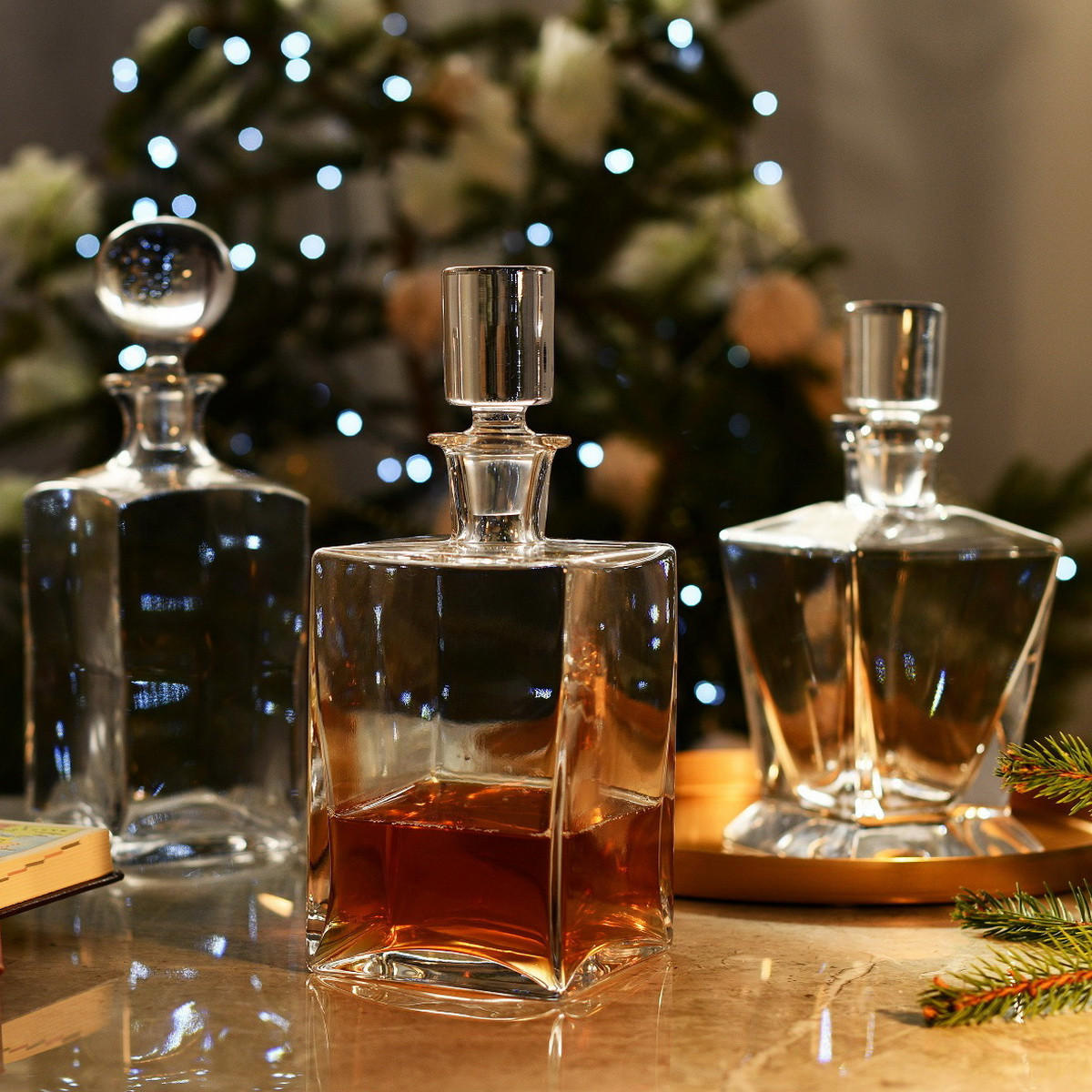 WHISKYKARAFFE MIT STOPPER Caro, 750 ml, Handgemacht - Transparent, Glas (0.75L) - Krosno Glass