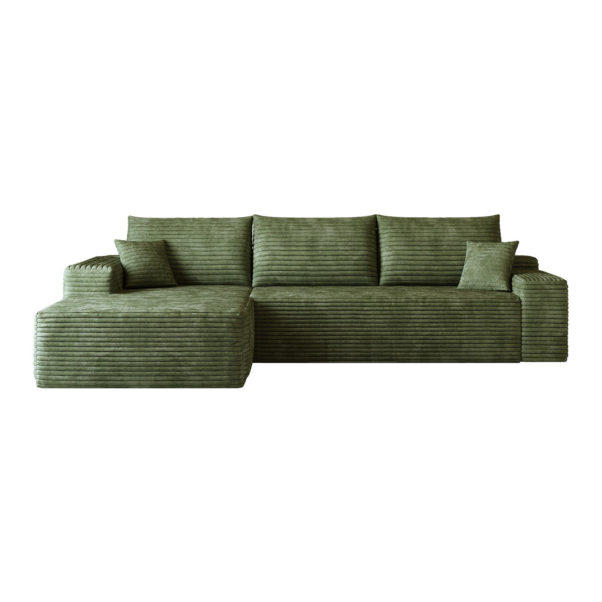 L-FÖRMIGES ECKSOFA Grün 270/175/83 cm 3-Sitzer Modular Cordstoff Ohne Montage - Grün, Textil (270/175cm) - PANGIVO