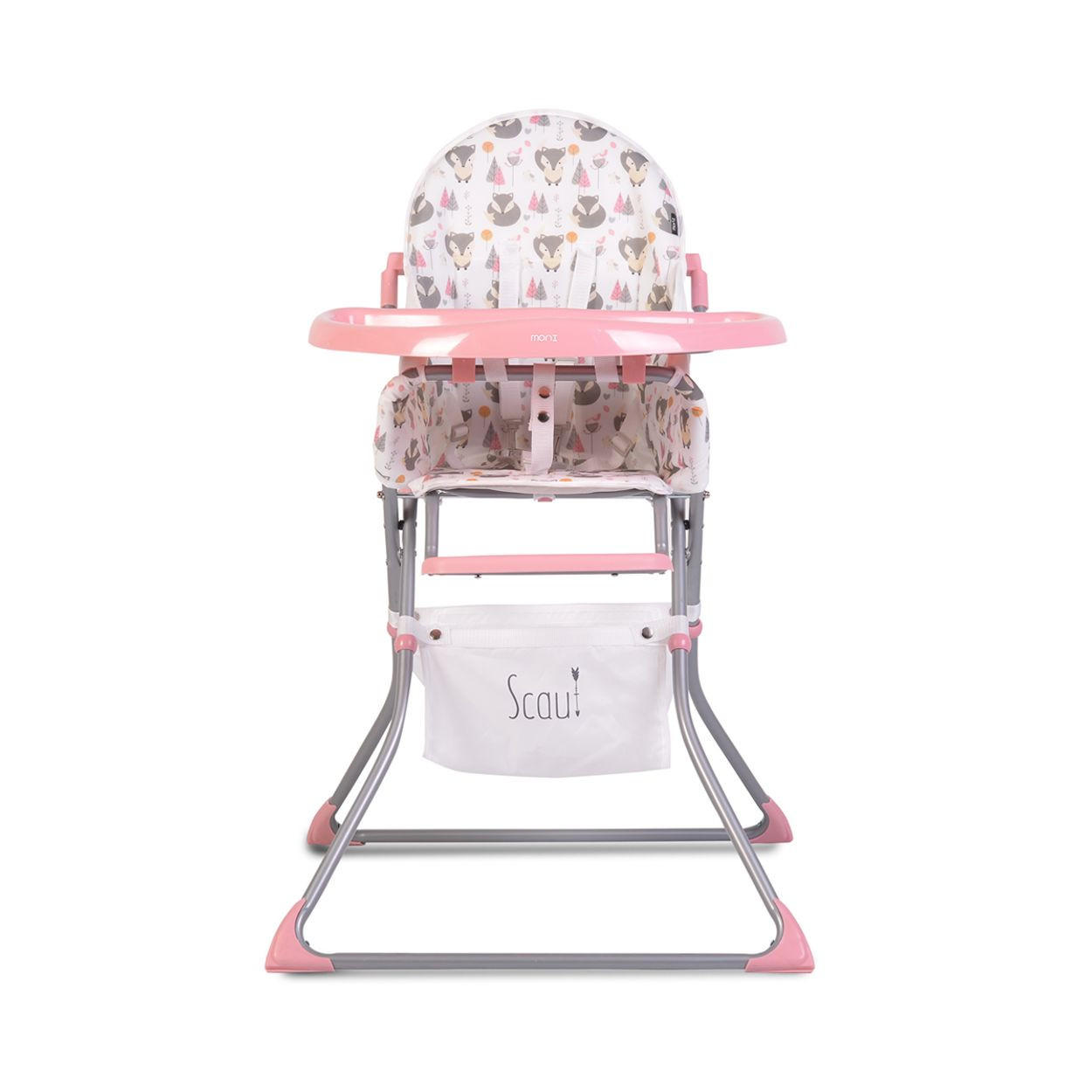 HOCHSTUHL Scaut rosa 5-Punkt-Sicherheitsgurt, Zubehörkorb, klappbar - Rosa, Metall (55/105/70cm) - Moni