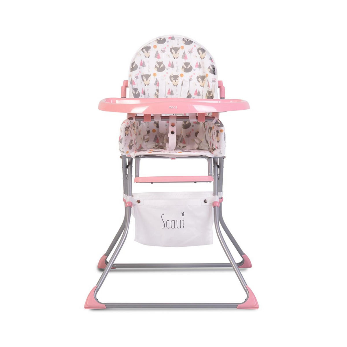 HOCHSTUHL Scaut rosa 5-Punkt-Sicherheitsgurt, Zubehörkorb, klappbar - Rosa, Metall (55/105/70cm) - Moni