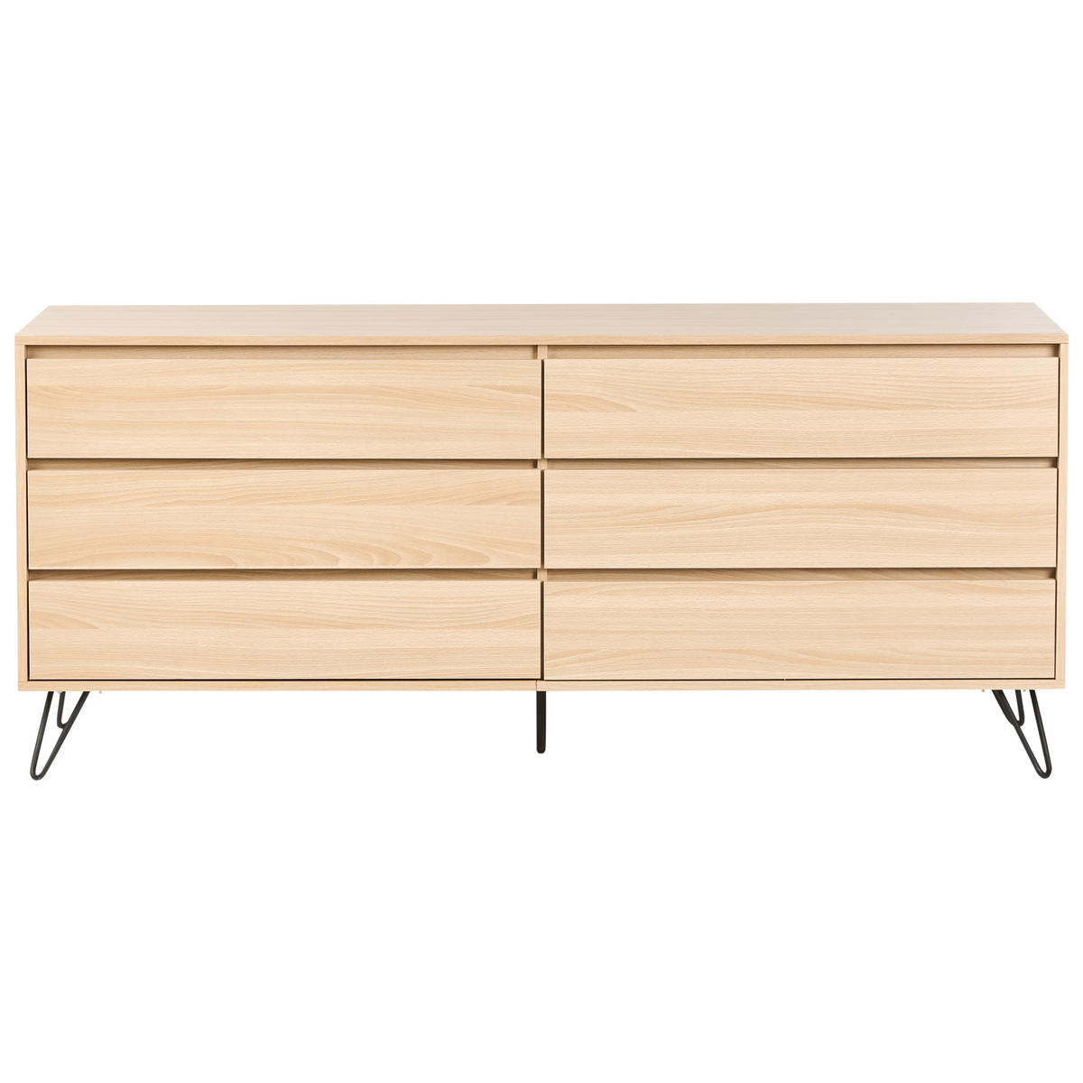 KOMODA s 6 zásuvkami Světle hnědá Cardigan - světle hnědá, kompozitní dřevo (160/70/40cm) - Beliani