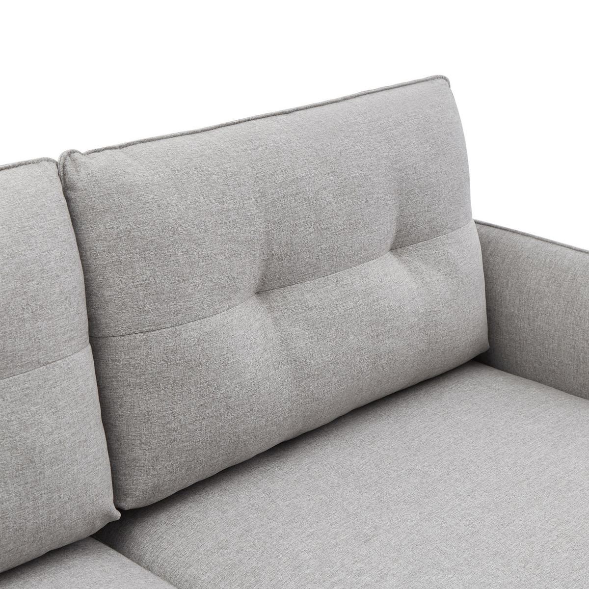 3-SITZER-SOFA Chloé Skandinavisches aus hellgrauem Stoff - Hellgrau/Akaziefarben, Holz/Holzwerkstoff (210/92/82cm) - Sicaan