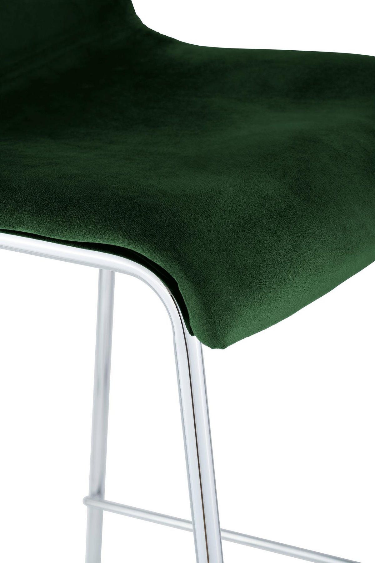 BARHOCKER Samt Grün - Chromfarben/Grün, Textil/Metall (43/100/48cm) - CLP