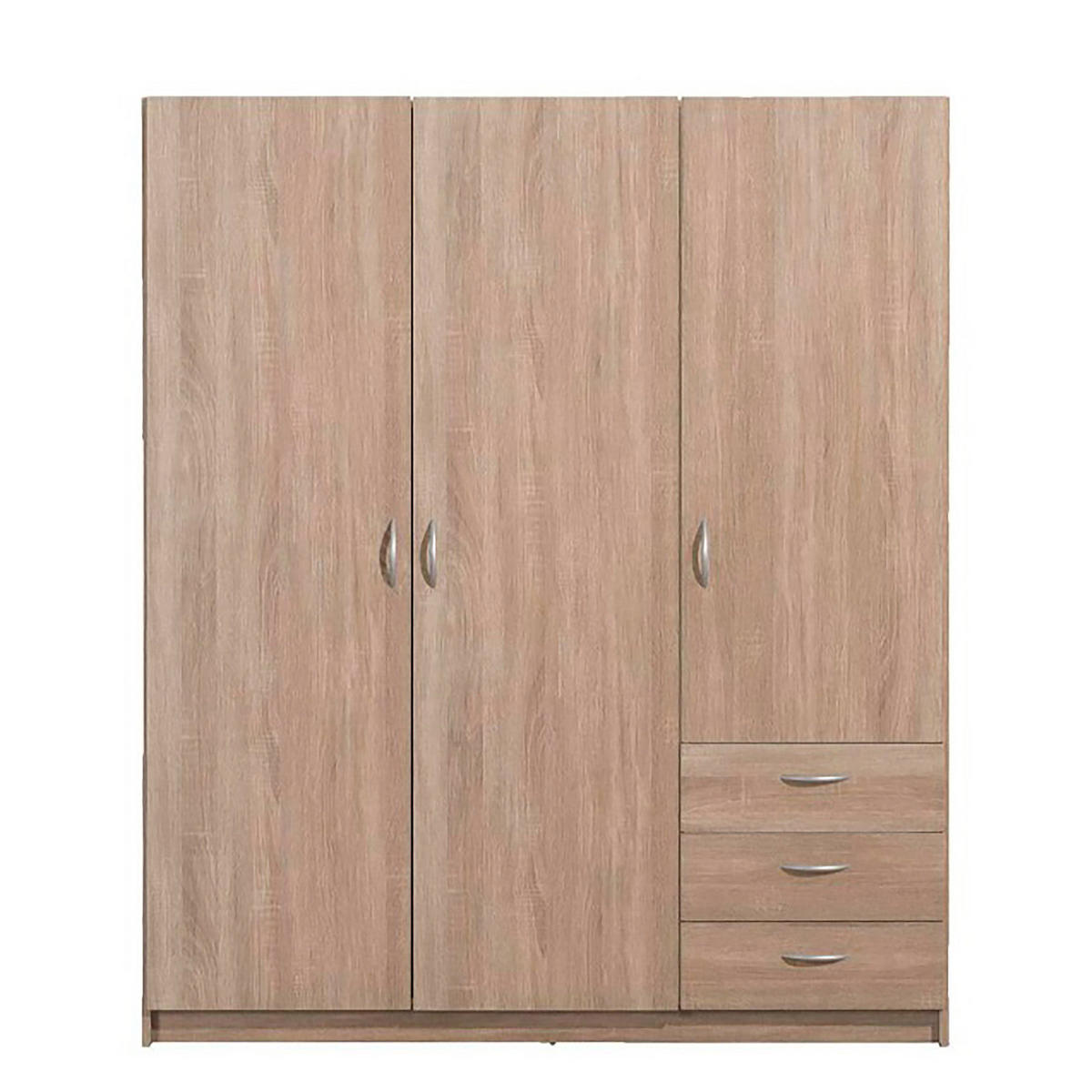 DREHTÜRENSCHRANK - Eichefarben/Silberfarben, Holzwerkstoff/Metall (146/175/50cm) - home24