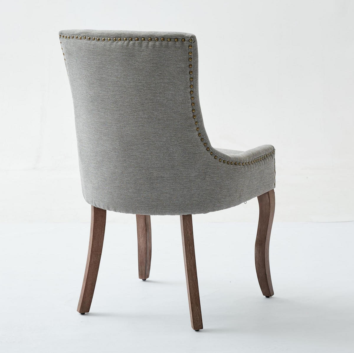 ESSZIMMERSTUHL 2er-Set mit hoher Rückenlehne Chenille Gray - Grau, Holz (55/92.5/61cm) - Meubliv