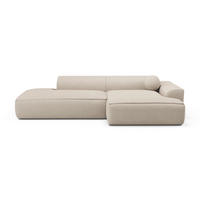 ECKSOFA RECHTS Rastergewebe Creme 300cm - Creme, Textil (300/155cm) - Sia Home