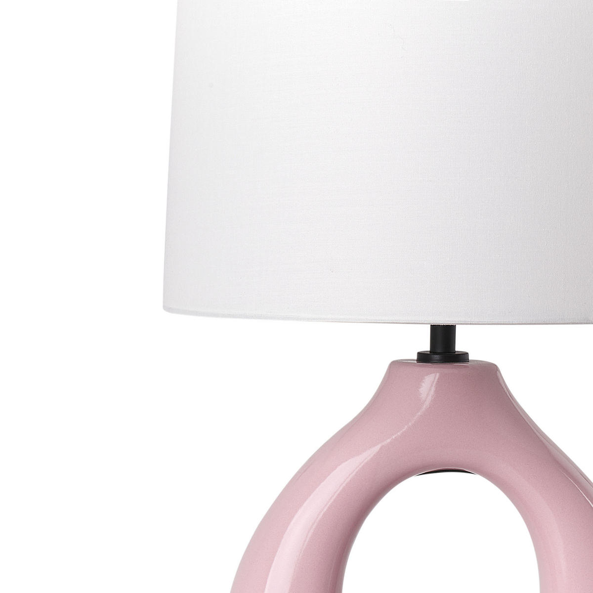 TISCHLEUCHTE Rosa/Weiß Abbie - Pink/Weiß, Keramik (28/28/43cm) - Beliani
