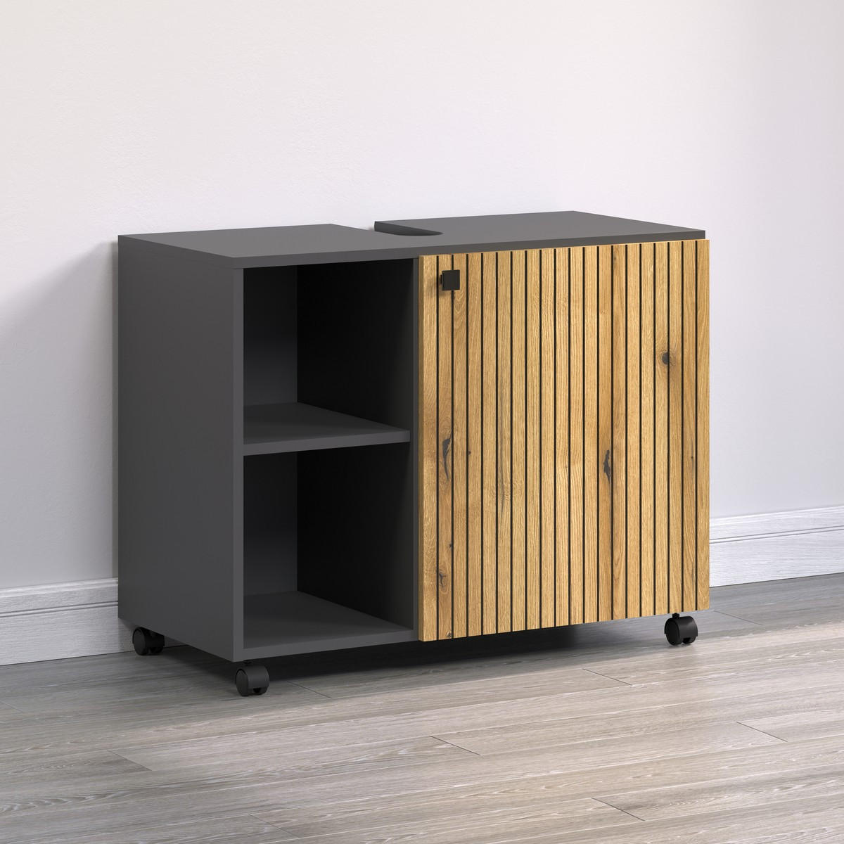 WASCHBECKENUNTERSCHRANK PureBliss Anthrazit - Anthrazit, Holzwerkstoff (80/64/42cm) - Trendteam