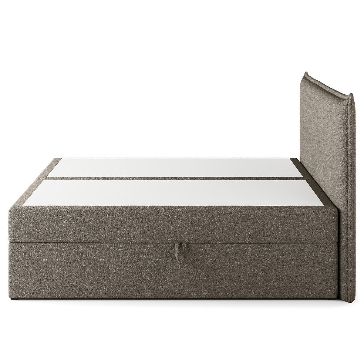 BOXBETT mit Stauraum - Bouclé - Grau, Holzwerkstoff/Textil (200/200cm) - home24