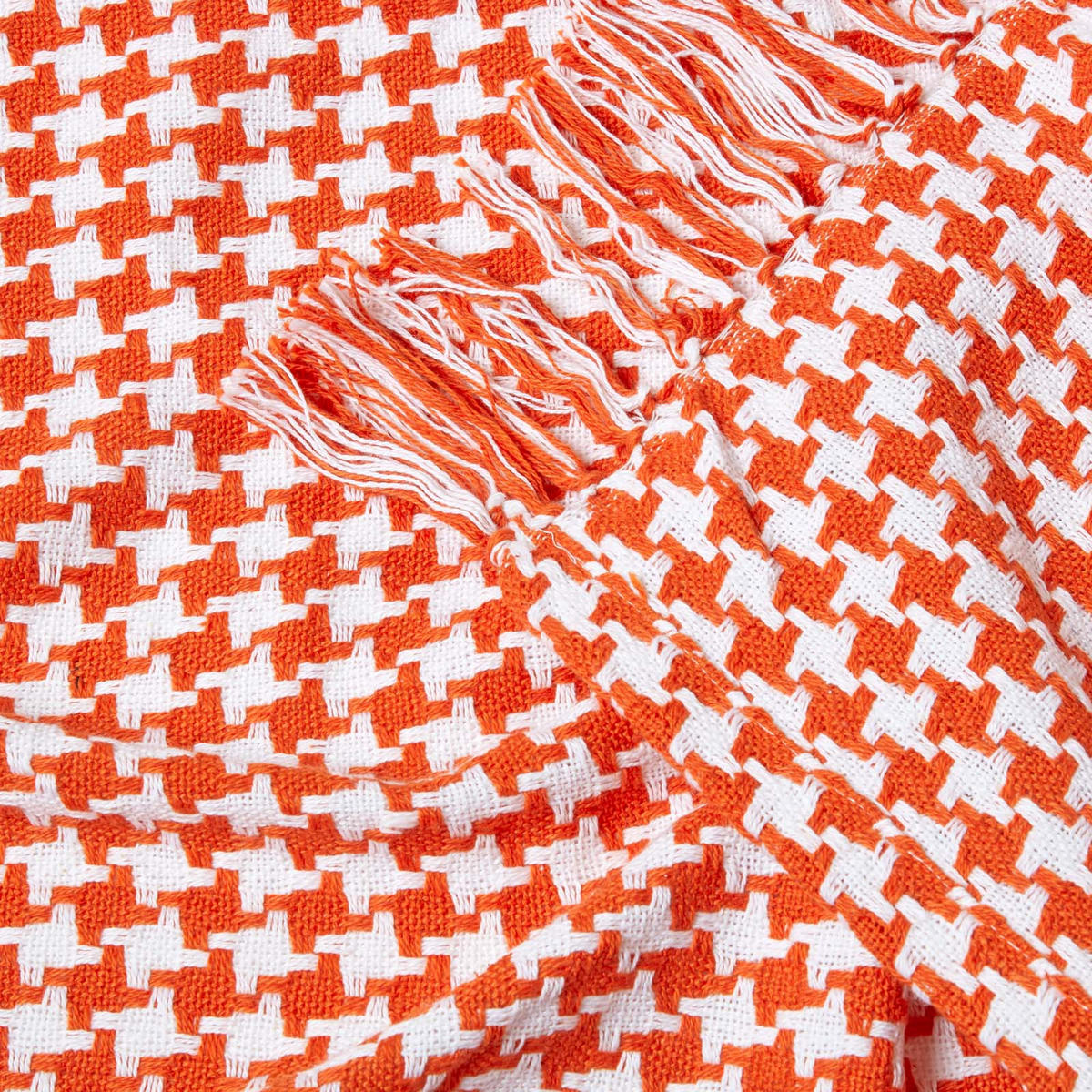 TAGESDECKE 255/360 cm, Hahnentritt-Muster - Orange, Textil (255/360cm) - Homescapes