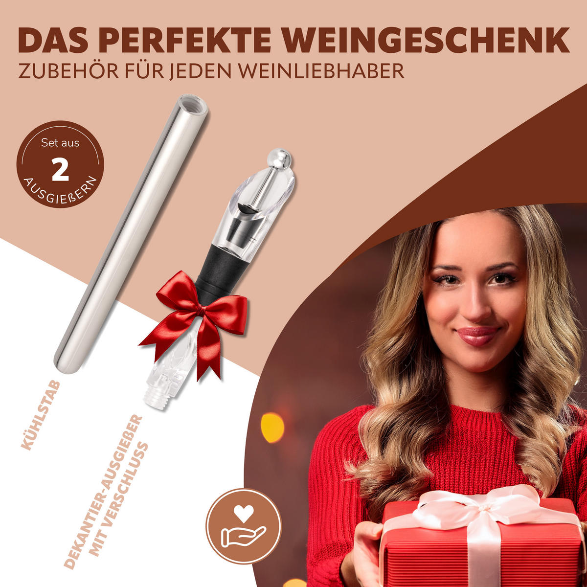 WEIN-AUSGIESSER 2er-Set, transparent - Transparent, Kunststoff (2.5/31.5/2.5cm) - bremermann