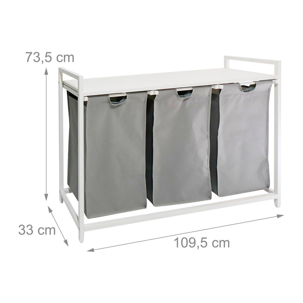 WÄSCHESAMMLER - Multicolor, Holzwerkstoff/Textil (109.5/73.5/33cm) - Relaxdays