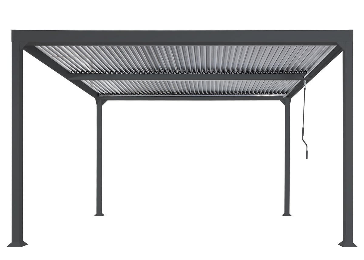 PERGOLA Alu 224x370x300cm Anthrazit - Anthrazit, Metall (370/224/300cm) - BERLINLODGE