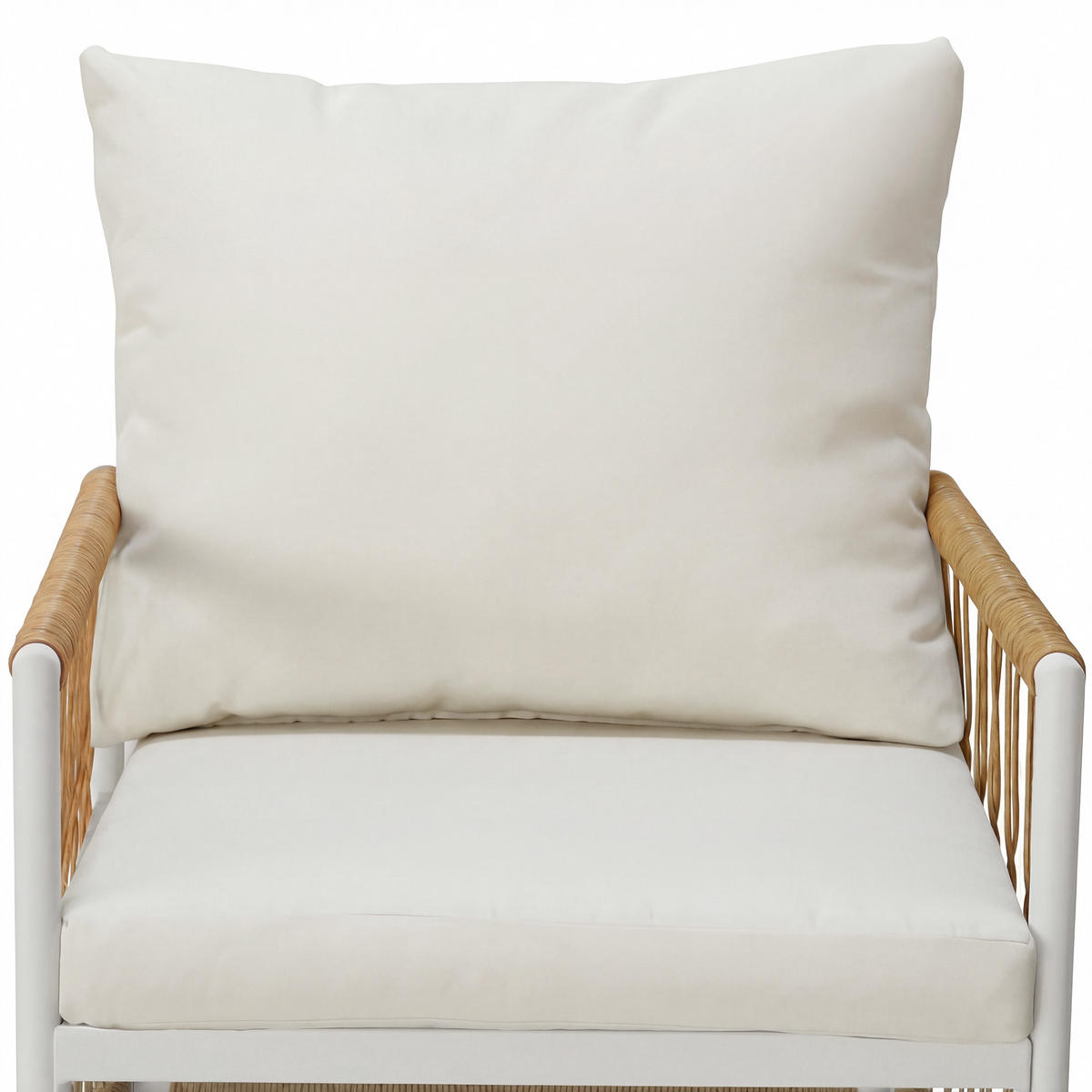 GARTENSETS aus Eisen & Polyester 159,5x77,5x75 cm Beige mit 1 Tisch & 6 Stühlen - Beige, Metall - Modfu