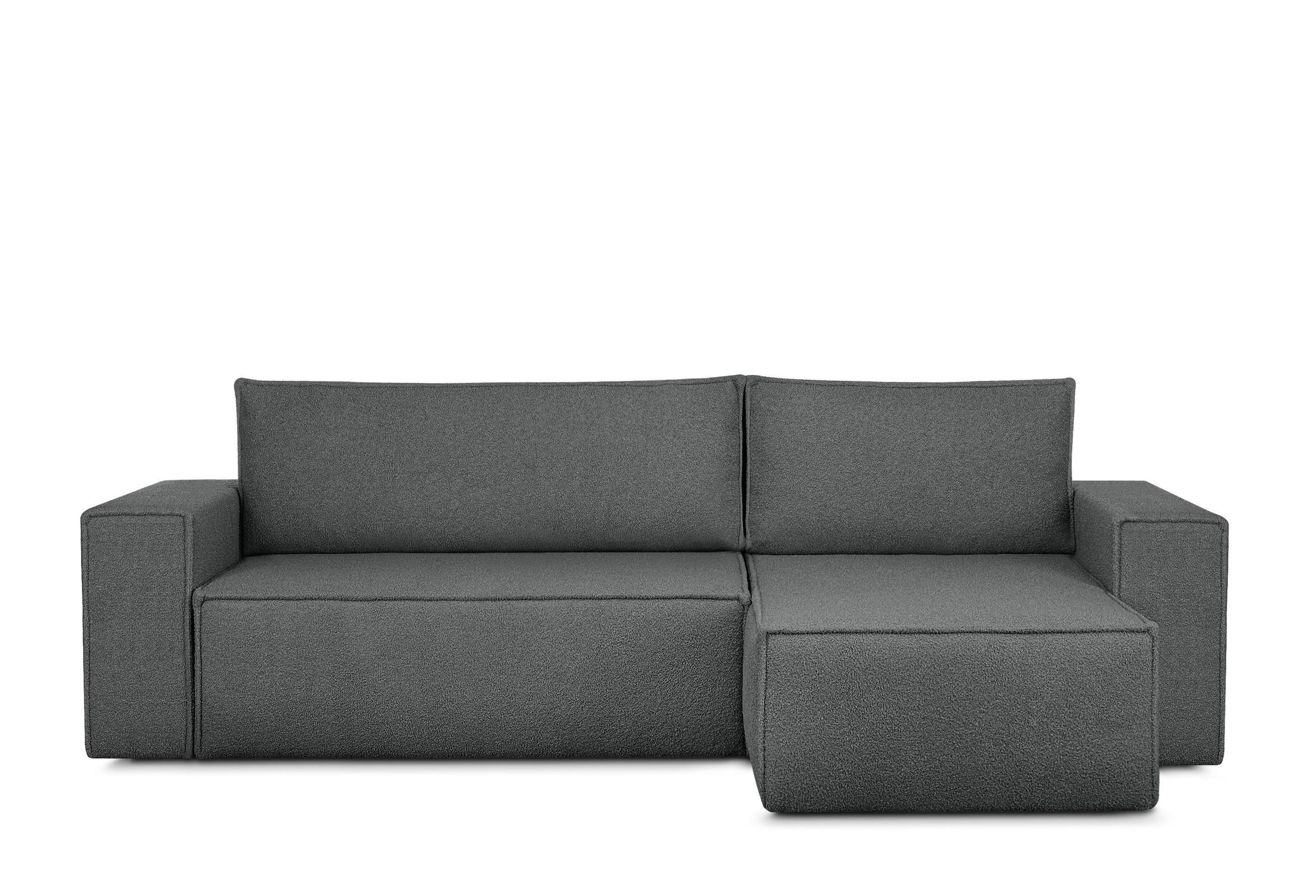 Konsimo® Eckschlafsofa-Links/Rechts Graphit 262x148 cm