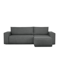 ECKSCHLAFSOFA-LINKS/RECHTS NAPI II in Pet Friendly Stoff, graphit - Graphitfarben, Textil (262/148cm) - KONSIMO®