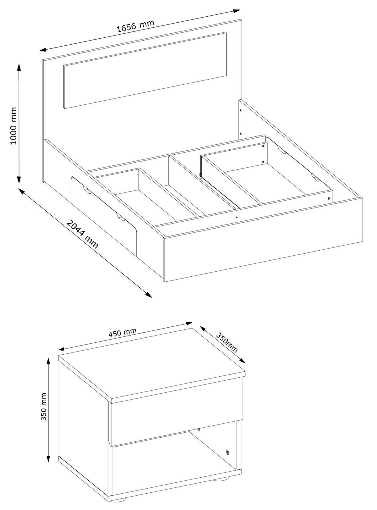 SCHLAFZIMMER-SET Fino mit Lattenrahmen sonoma eiche 3-teilig - Braun, Holz/Holzwerkstoff (160/200cm) - Feldmann-Wohnen