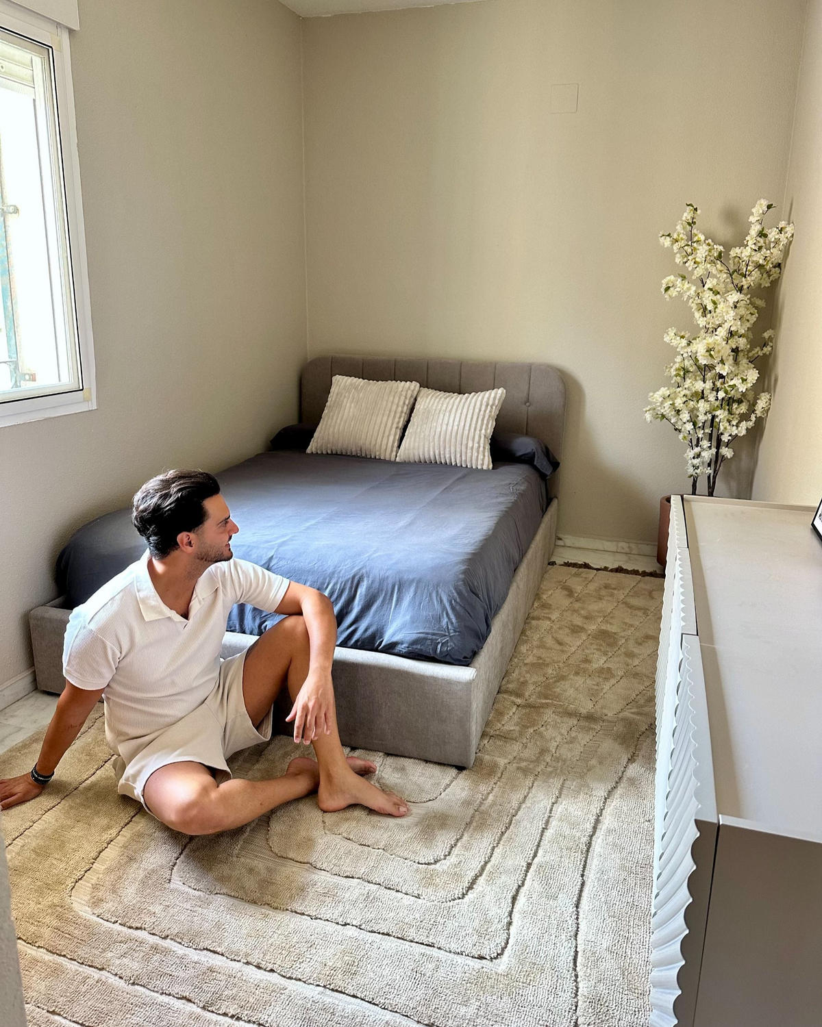 POSTEL s úložným prostorem 140/200 cm Žinylková látka Taupe Challans - šedohnědá, textil (140/200cm) - Beliani
