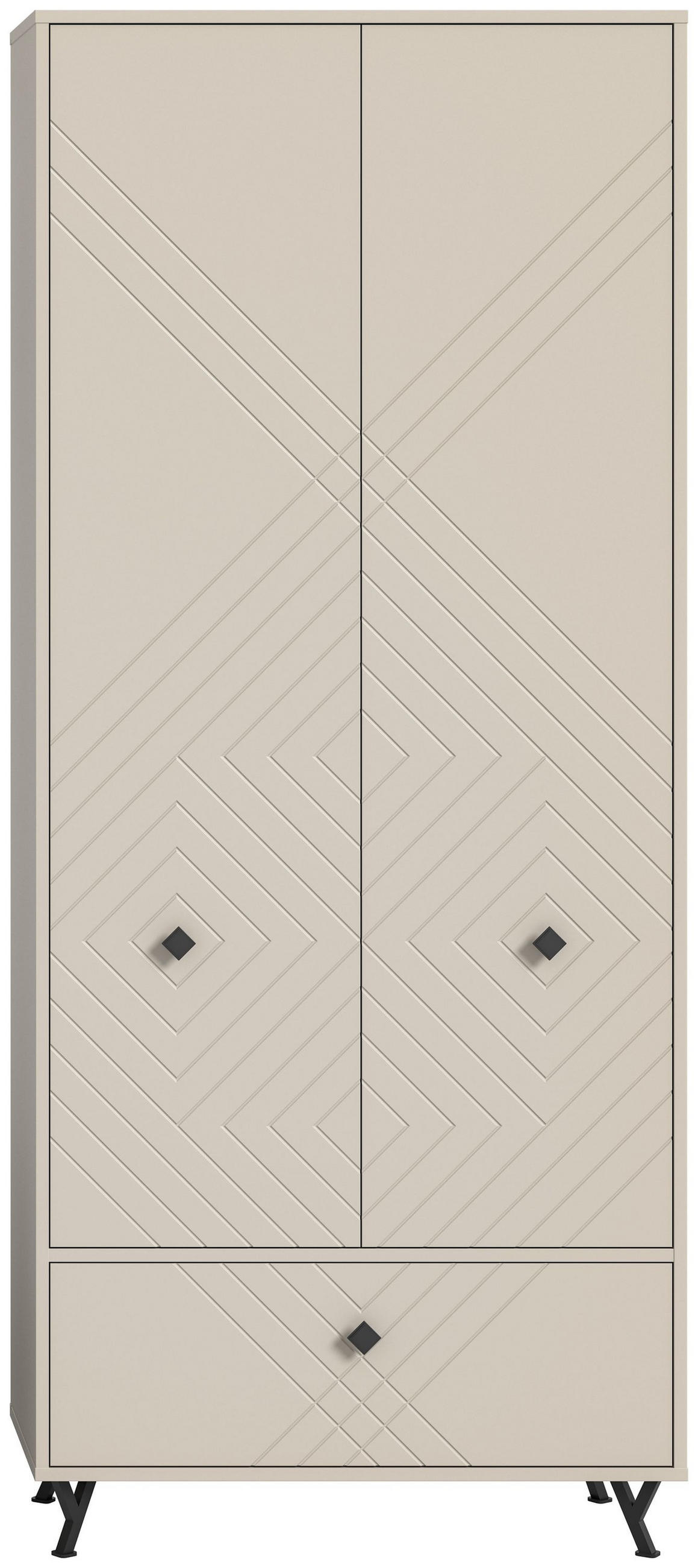 GARDEROBENSCHRANK NOTES (B/H/T: ca. 80/195/35 cm) in sandbeige/sandbeige matt - Sandfarben, Holzwerkstoff (80/195/35cm)