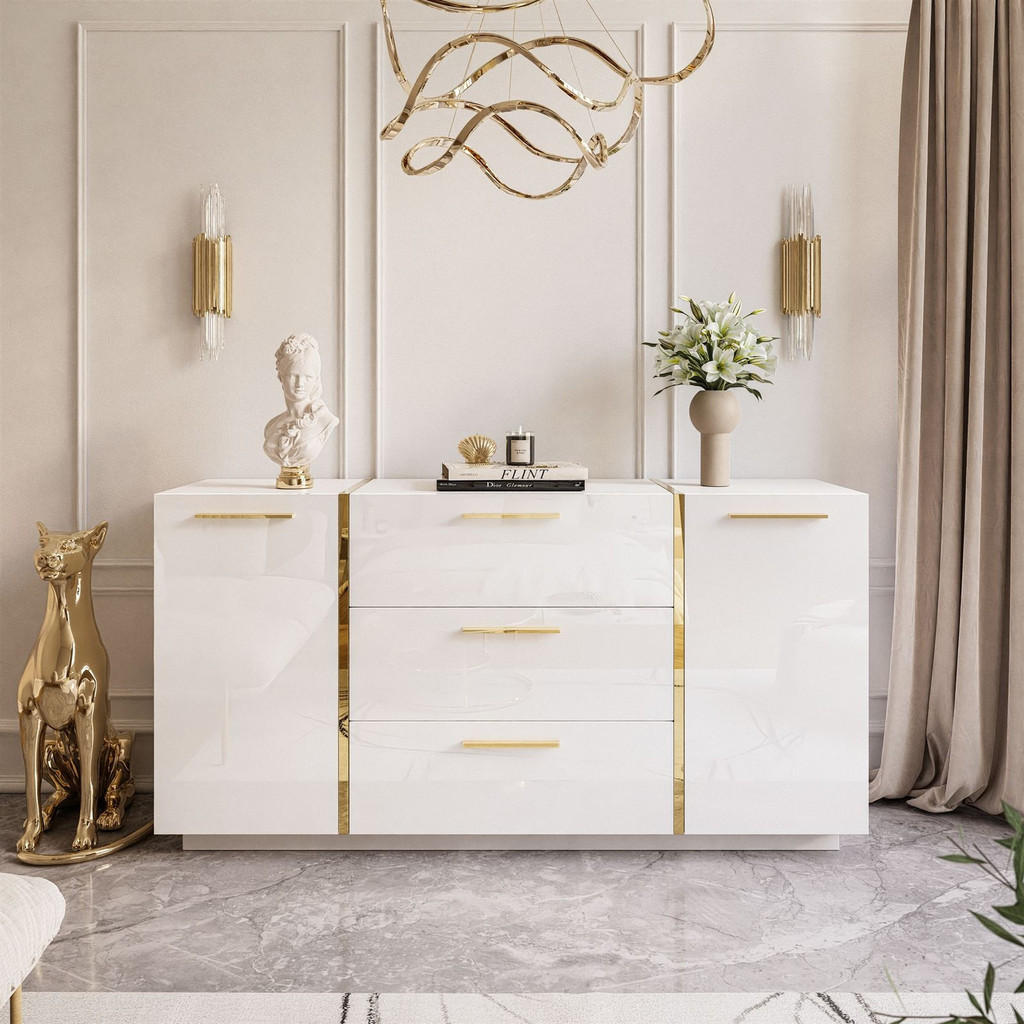 Thumbnail - Lookway Kommode, Weiß, Holzwerkstoff, 158x81x41.3 cm, Wohnzimmer, Kommoden & Sideboards, Sideboards