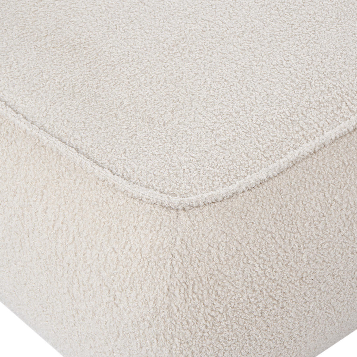 OTTOMANE Bouclé Cremeweiß Salla - Creme, Textil (96/43/78cm) - Beliani