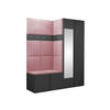 GARDEROBEN-SET Orion XII - Graphitfarben/Rosa, Holzwerkstoff/Kunststoff (158/186/46cm) - MIRJAN24