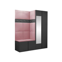 GARDEROBEN-SET Orion XII - Graphitfarben/Rosa, Holzwerkstoff/Kunststoff (158/186/46cm) - MIRJAN24