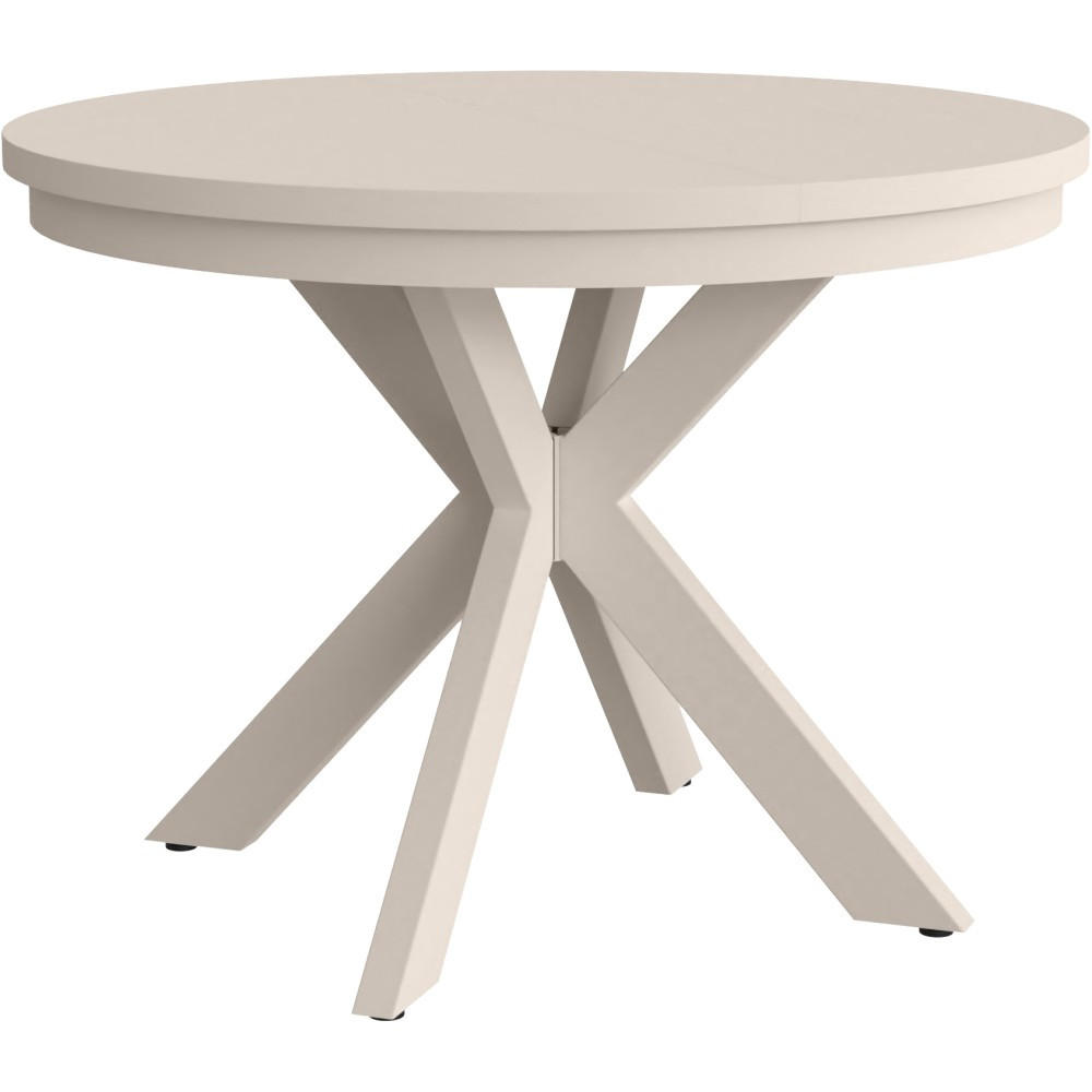 ESSTISCH Bilbao, Runder, mit Metallbeinen, Kaschmir - Kaschmir, Holzwerkstoff/Metall (100/100/77cm) - Beautysofa