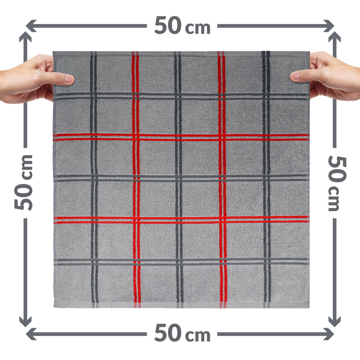 FROTTEE Küchenhandtücher 50x50 cm, 6er Set, Lyon Dunkelgrau - Dunkelgrau, Textil (50/50cm) - Lashuma