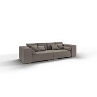 BIGSOFA Kami Microfaser Dunkelbeige - Beige/Silberfarben, Kunststoff/Textil (290/80/110cm) - S-Style Möbel