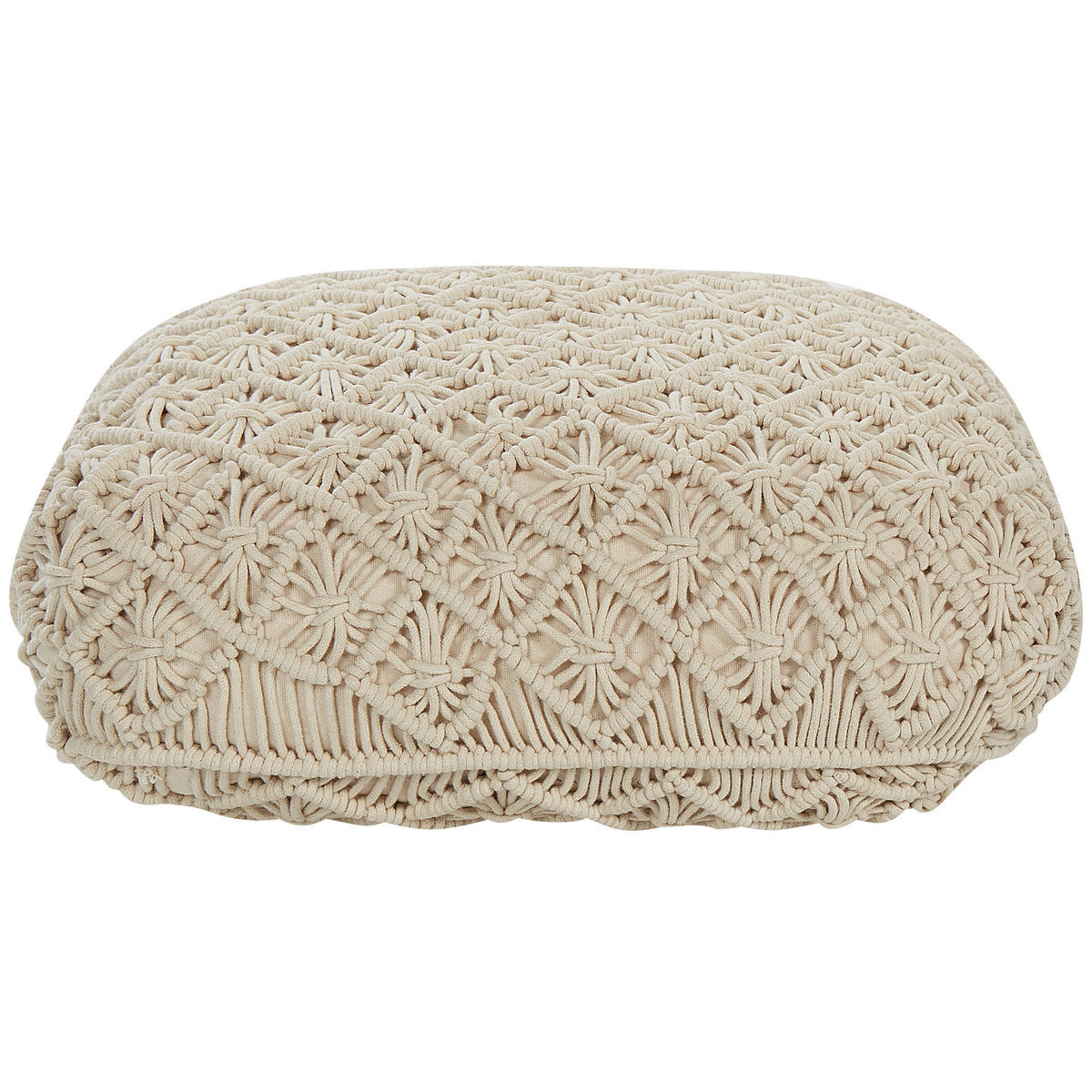 POUF Berrechid 50/50/20 cm - Beige, Naturmaterialien/Textil (50/20/50cm) - Beliani