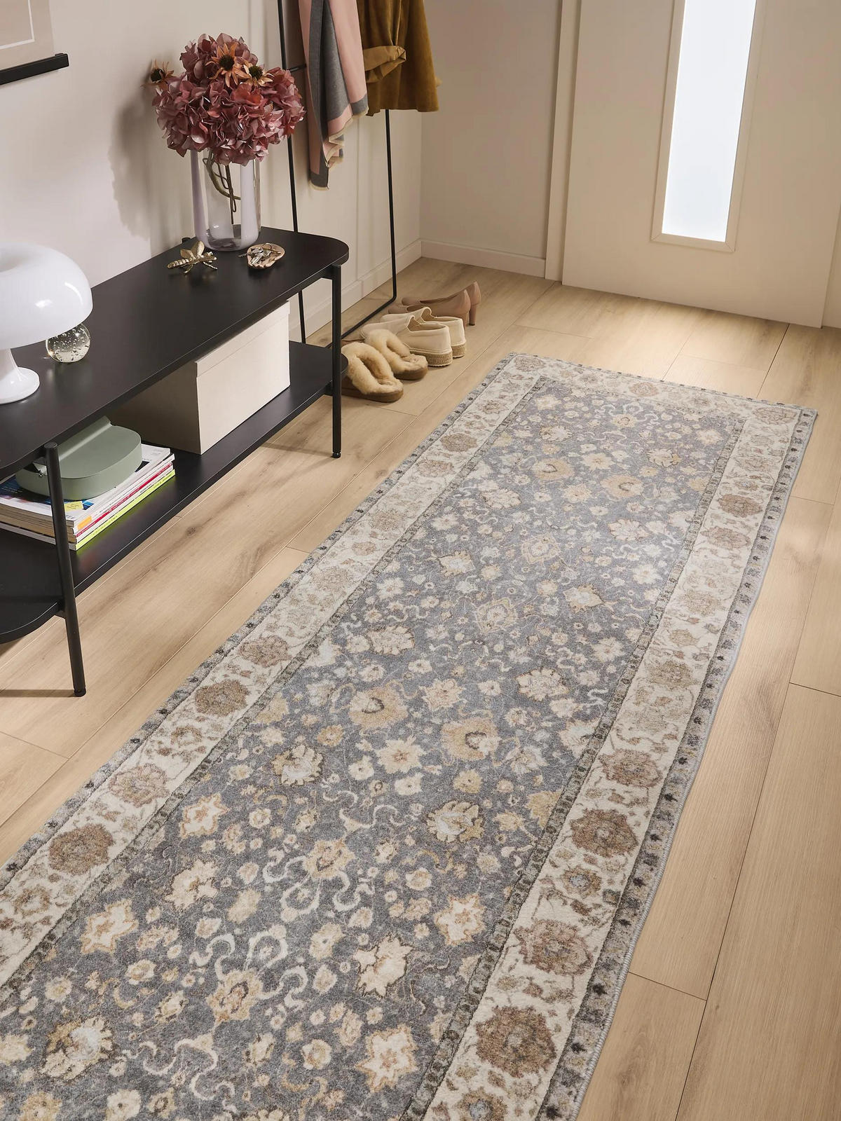 LÄUFER Mara Beige/Blau 80x240 cm - Beige, Textil (80/240cm) - benuta Pop