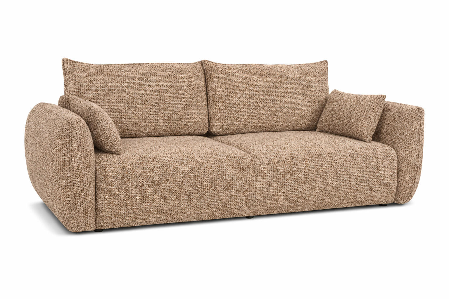 SOFA Mit Schlaffunktion Und Bettkasten, Chenille-Stoff Artico, Beige, Zephira - Beige, Holz (238/87/102cm) - Kaiser Möbel