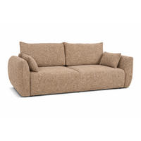 SOFA Mit Schlaffunktion Und Bettkasten, Chenille-Stoff Artico, Beige, Zephira - Beige, Holz (238/87/102cm) - Kaiser Möbel