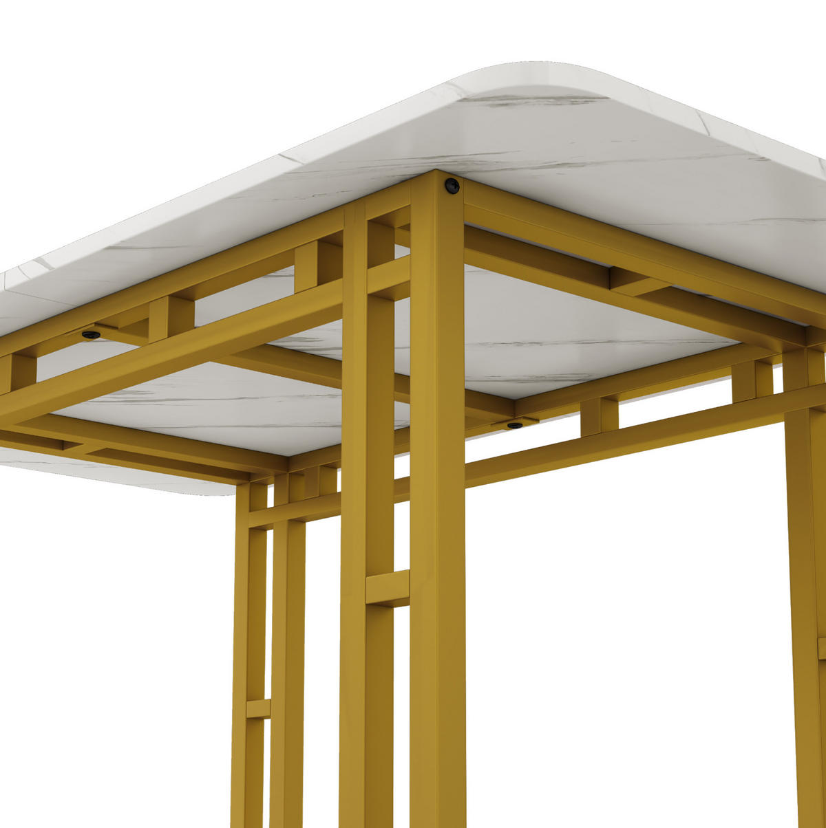 JEDÁLENSKÝ stôl, 120 cm z MDF, zlatý, moderný - biela, kompozitné drevo (120/70/74cm) - BEAOK