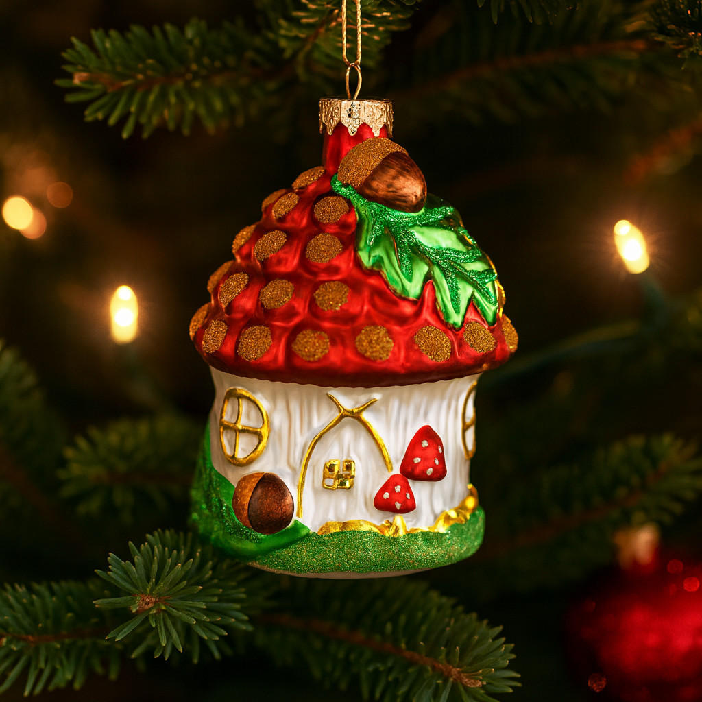 GLASKUGEL Sveppo, Mehrfarbig, 12.8 x 8.8 x 8.8 cm, Dekorative Weihnachtsdeko - Multicolor, Glas (8.8/12.8/8.8cm) - home&you