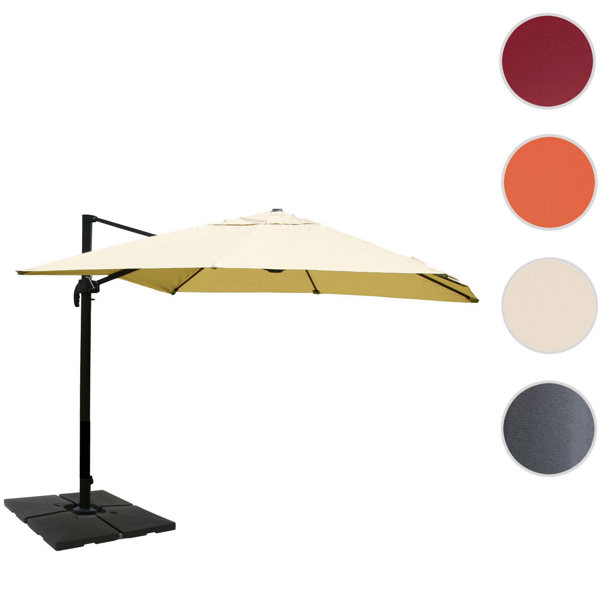AMPELSCHIRM Cremeweiß 350/350 cm - Weiß, Textil (410/350cm) - MCW