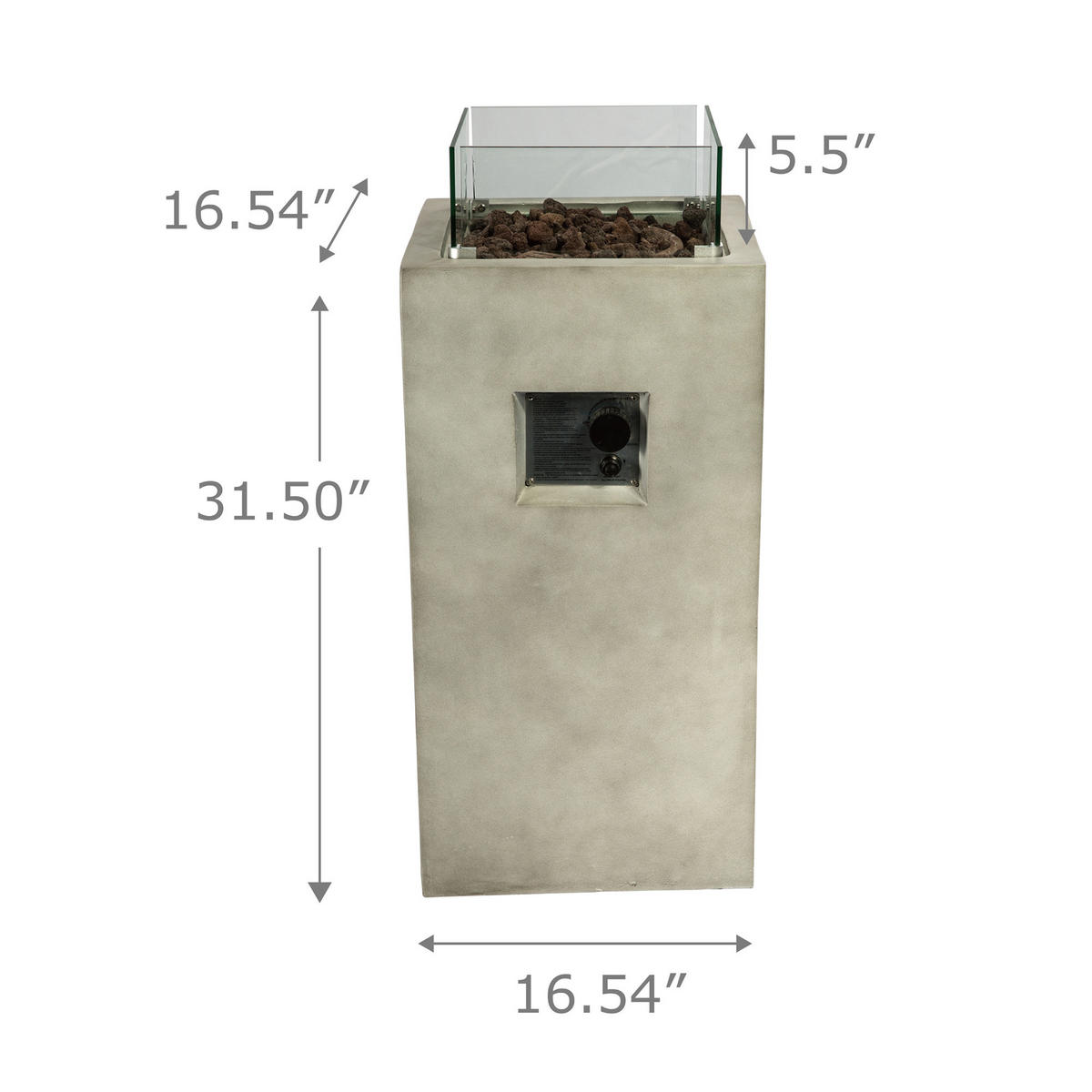 FEUERSTELLE Grau - Grau, Metall (42/80/80cm) - Teamson Home