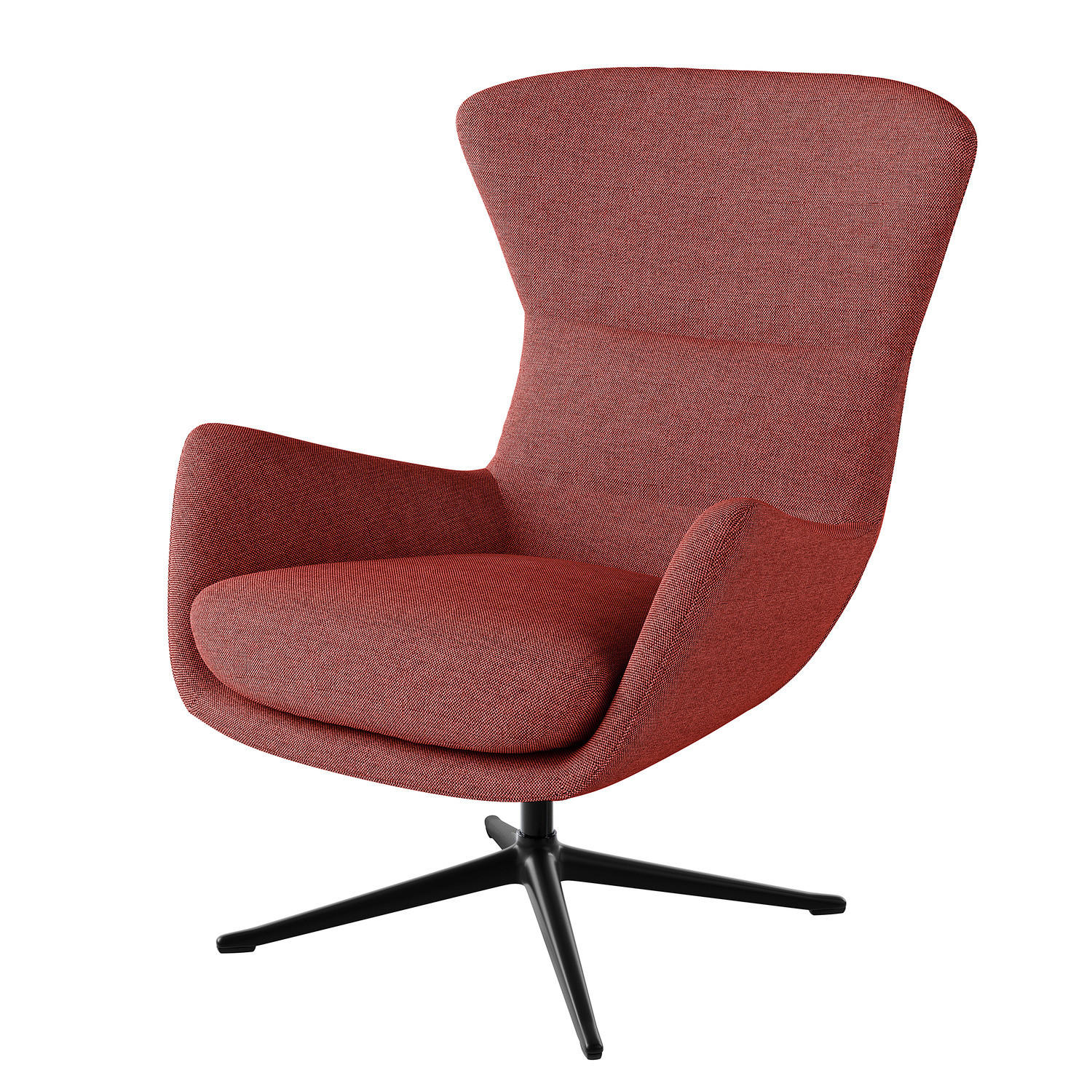 SESSEL mit Kreuzfuß - Rot/Schwarz, Textil/Metall (84/99/96cm) - home24